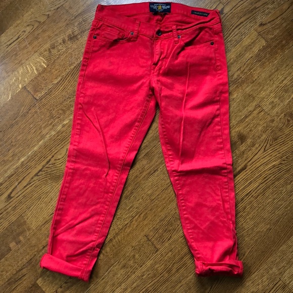 Lucky Jeans - Capri size 6 red - Picture 1 of 5